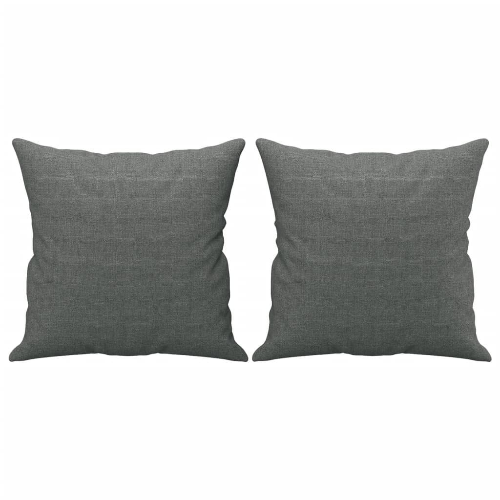 4 Piece Grey Fabric Sofa Set with Pillows