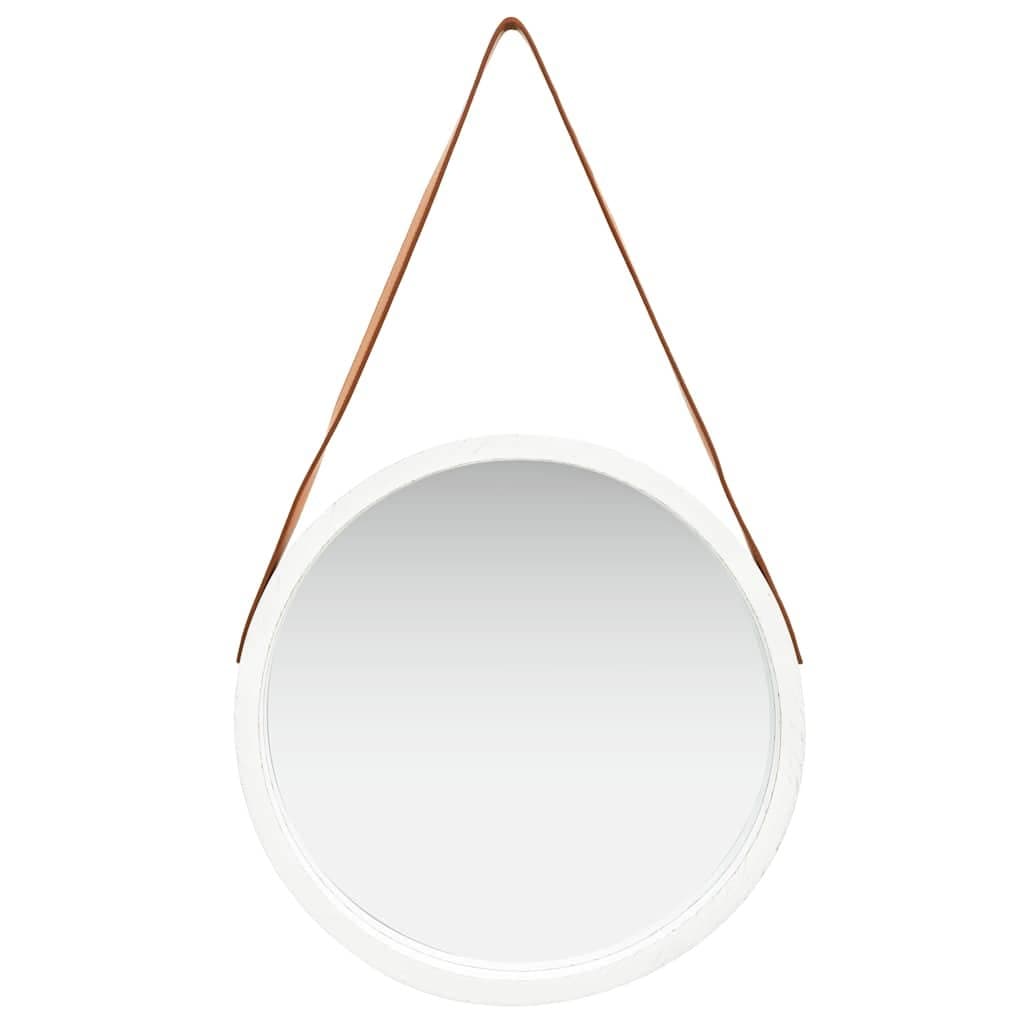 Round Wall Mirror with Adjustable Strap 50cm
