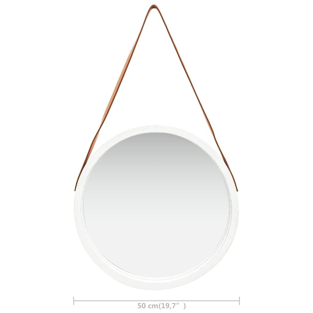 Round Wall Mirror with Adjustable Strap 50cm