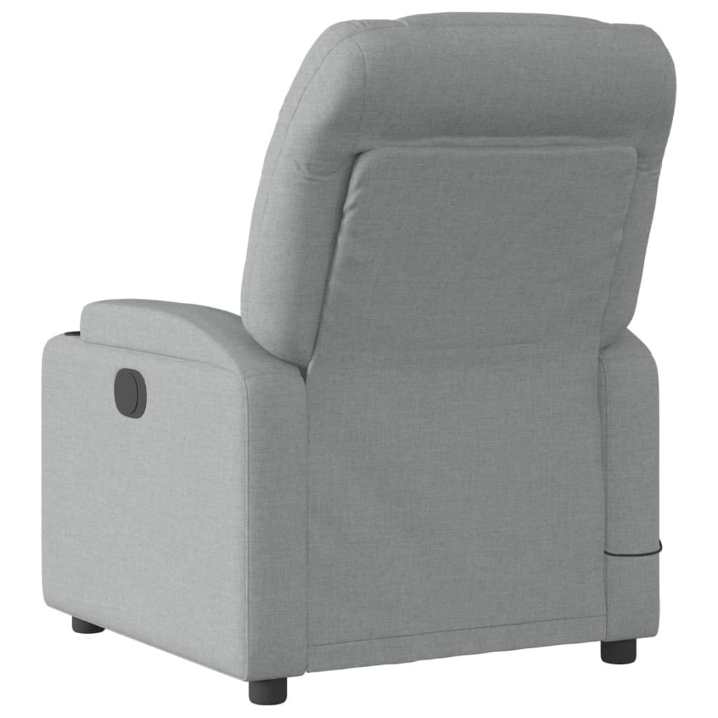 Grey Fabric Massage Recliner Chair with Adjustable Footrest
