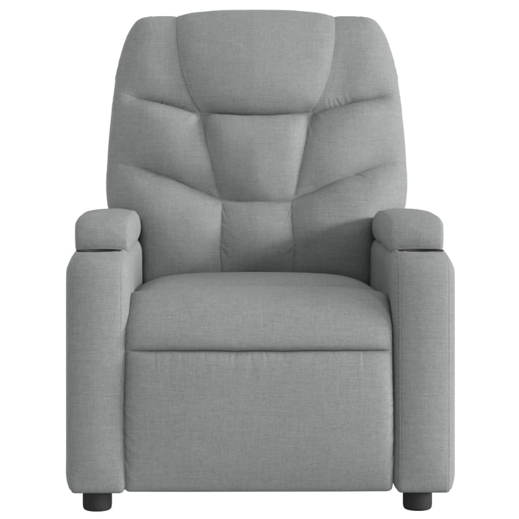 Grey Fabric Massage Recliner Chair with Adjustable Footrest