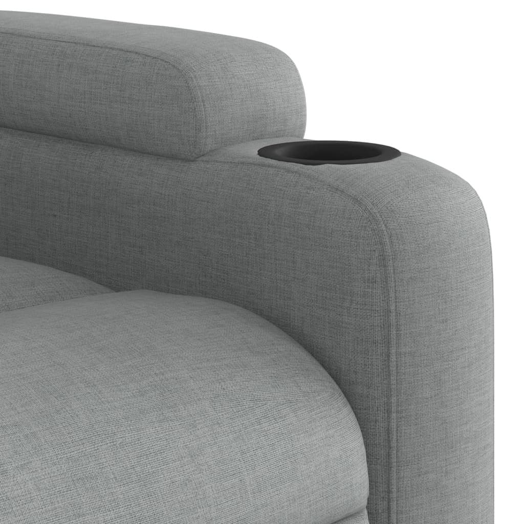 Grey Fabric Massage Recliner Chair with Adjustable Footrest