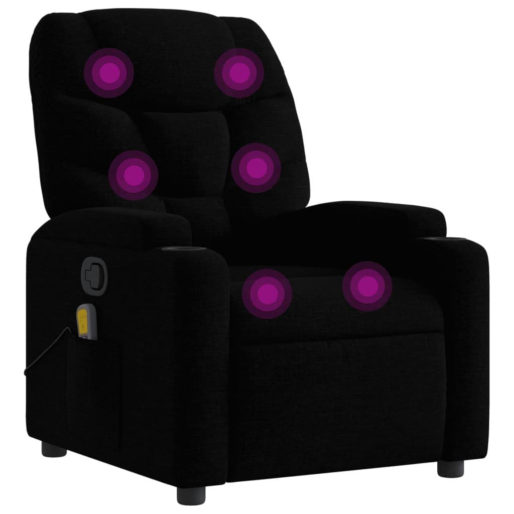 Black Fabric Massage Recliner Chair with Vibration
