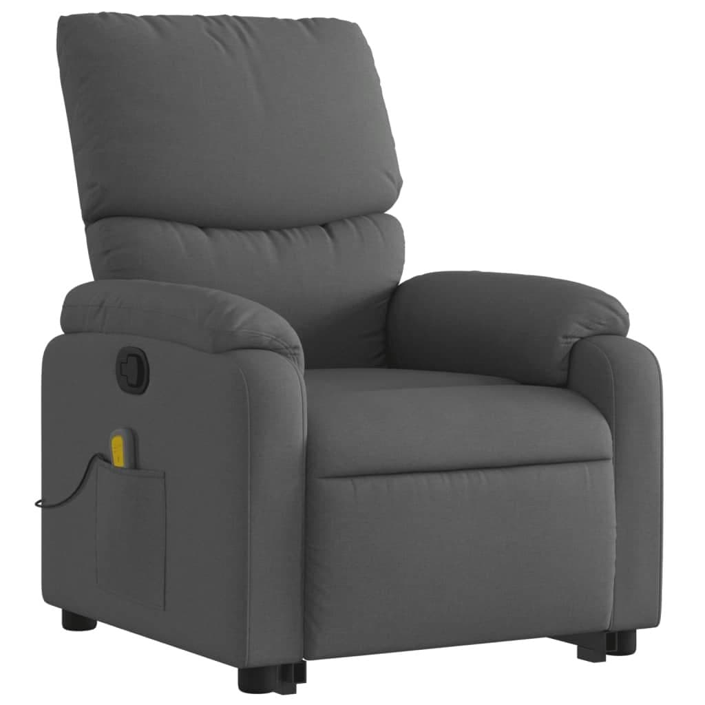 Grey Fabric Power Lift Massage Recliner Chair