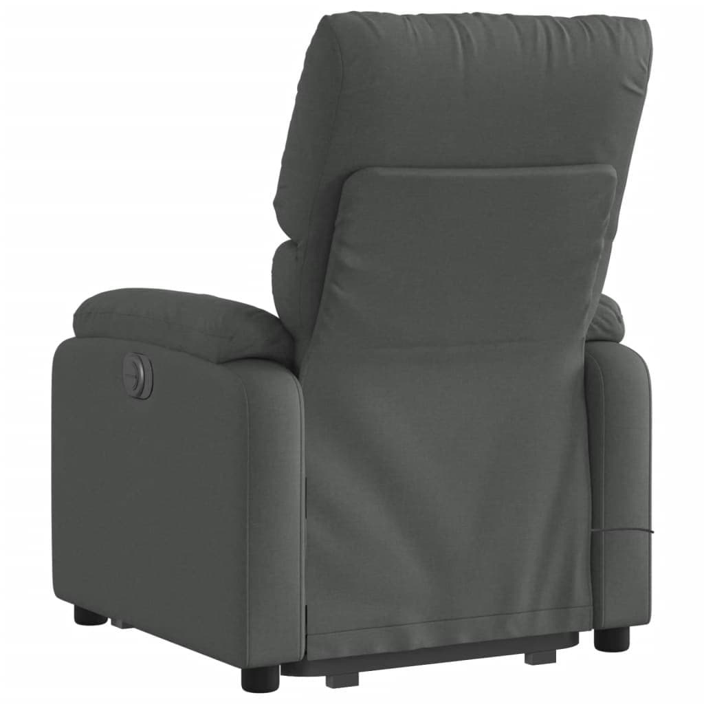 Grey Fabric Power Lift Massage Recliner Chair