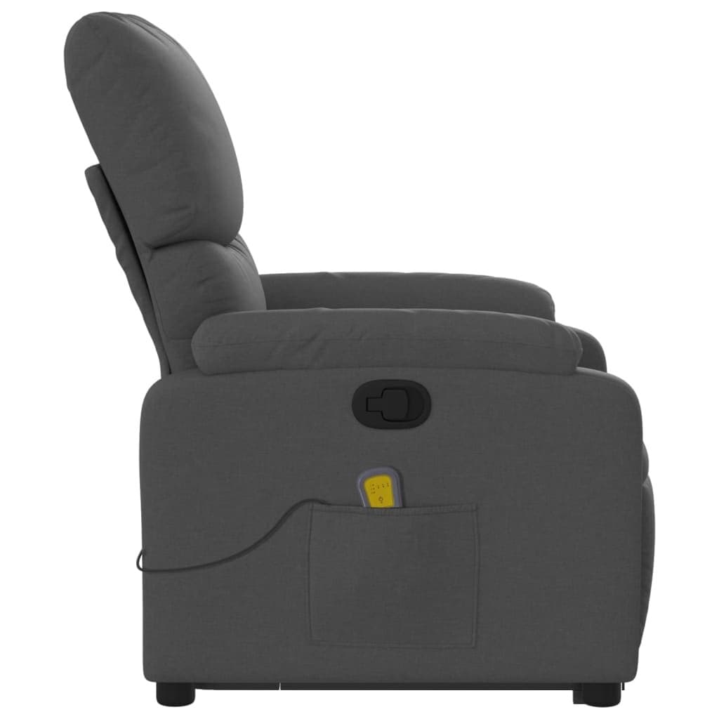 Grey Fabric Power Lift Massage Recliner Chair