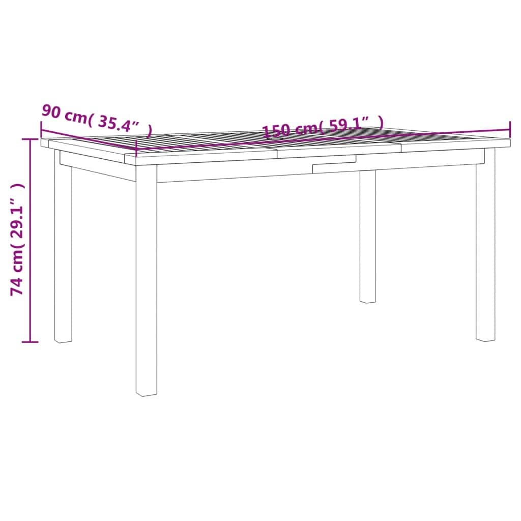 7 Piece Brown Acacia Wood Garden Dining Set