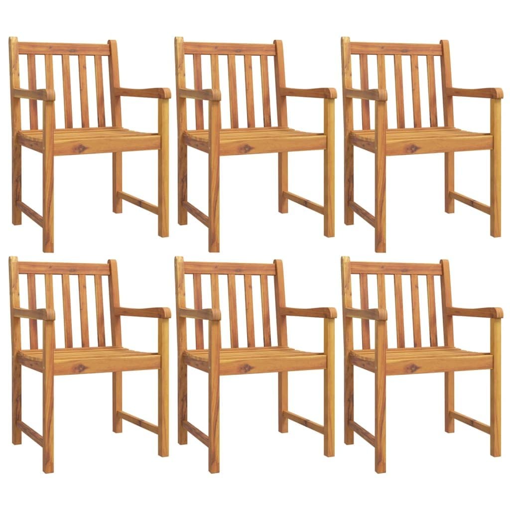 7 Piece Brown Acacia Wood Garden Dining Set