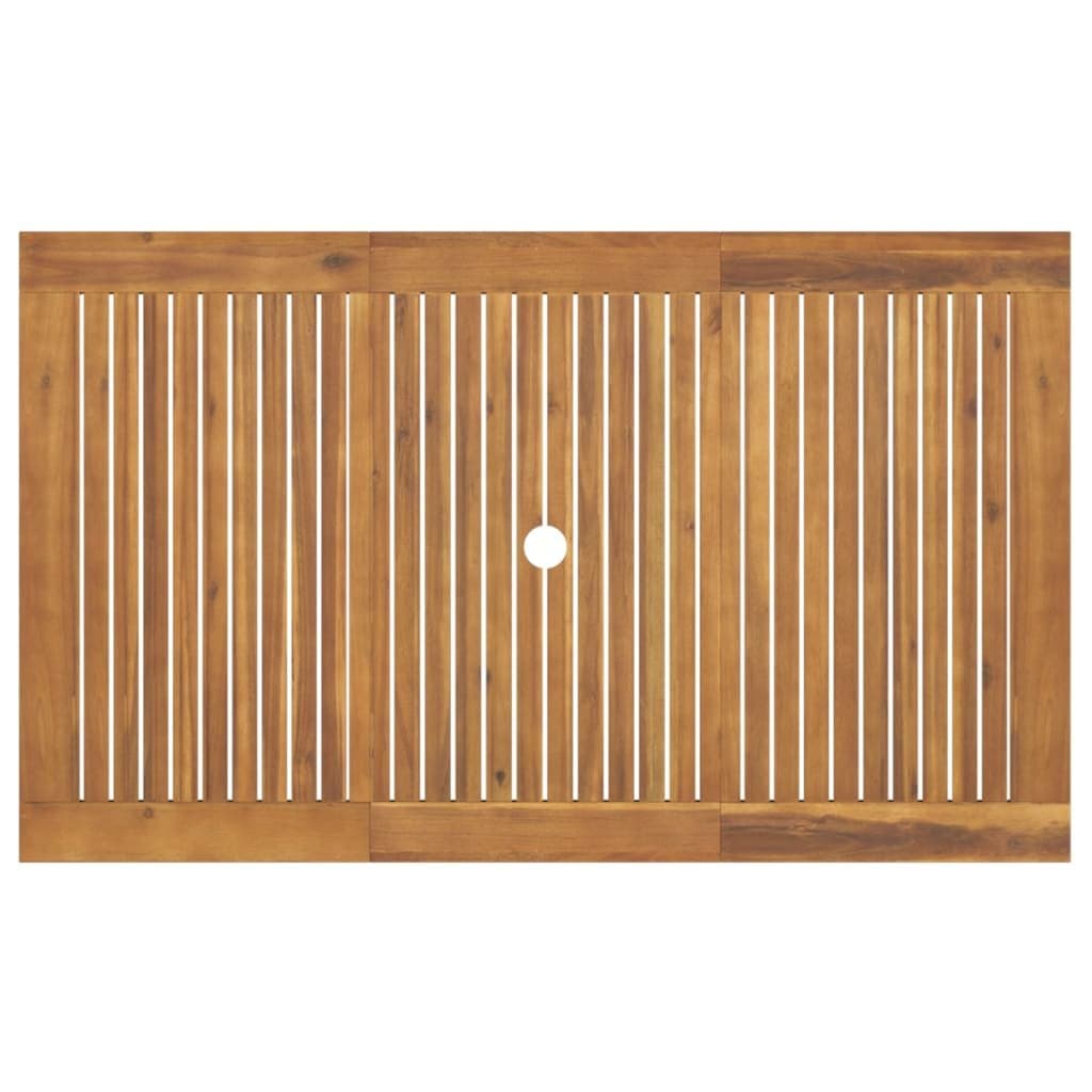 7 Piece Brown Acacia Wood Garden Dining Set