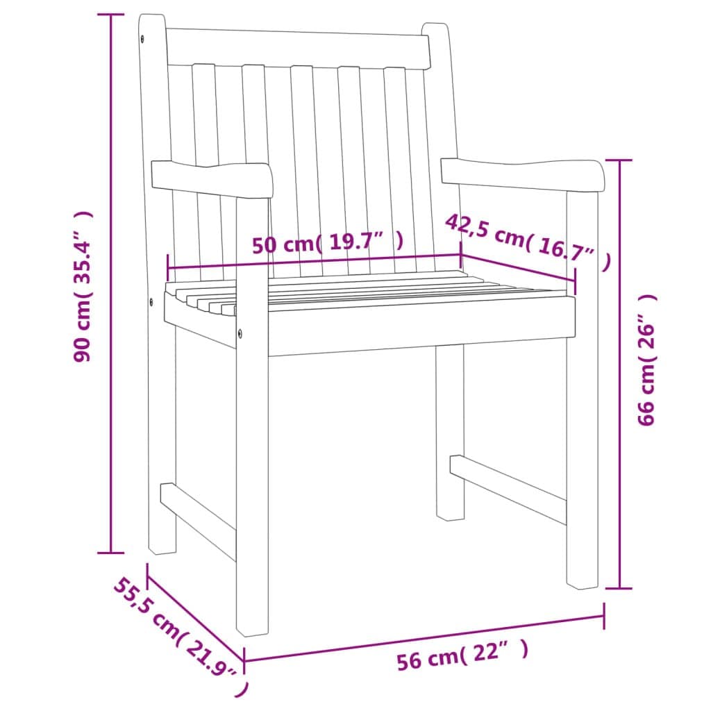 7 Piece Brown Acacia Wood Garden Dining Set