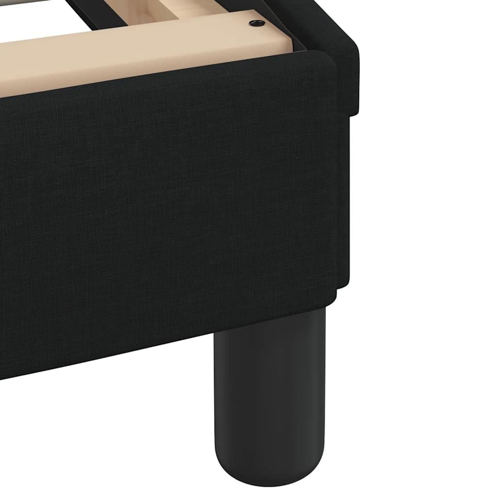 Queen Bed Frame with Fabric Headboard and Plywood Slats Black 152x203cm