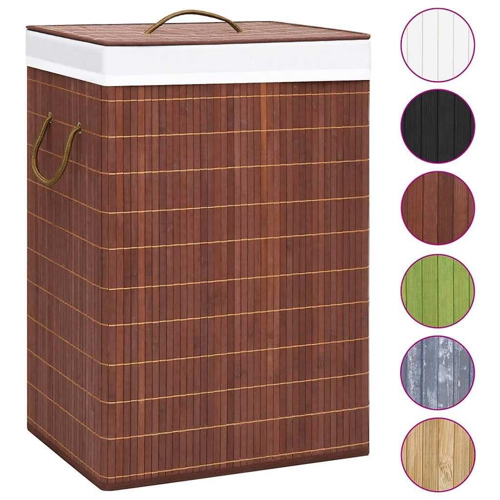 Bamboo Laundry Basket with 2 Compartments for Organised Storage