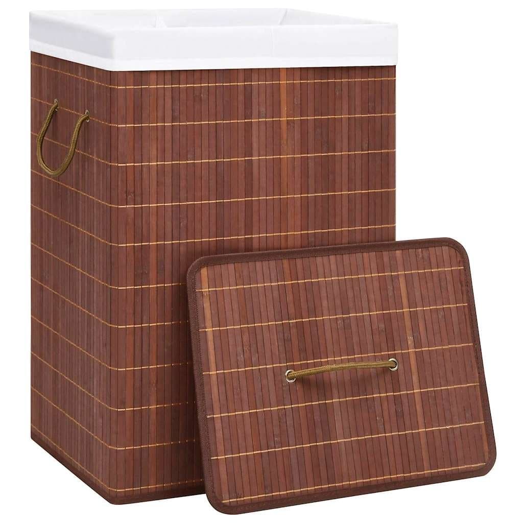 Bamboo Laundry Basket with 2 Compartments for Organised Storage