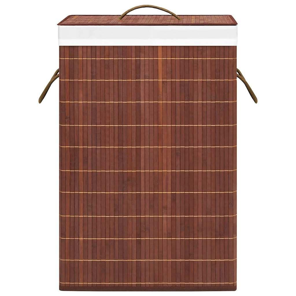 Bamboo Laundry Basket with 2 Compartments for Organised Storage