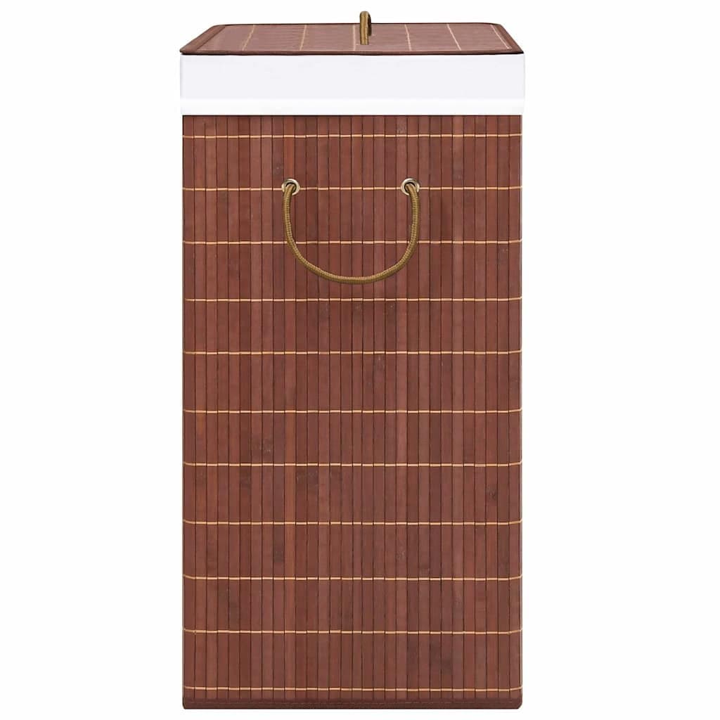 Bamboo Laundry Basket with 2 Compartments for Organised Storage