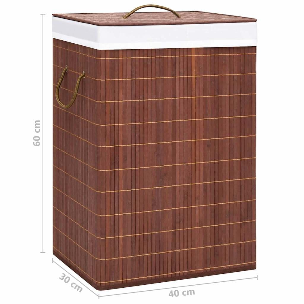 Bamboo Laundry Basket with 2 Compartments for Organised Storage