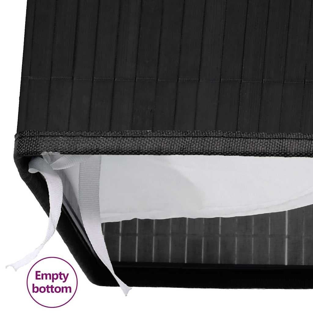 Black Bamboo Laundry Basket with Woven Liner