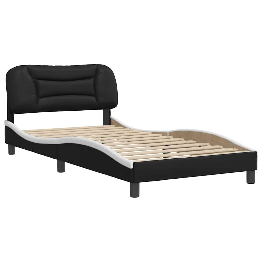 King Single Bed Frame with Padded Faux Leather Headboard