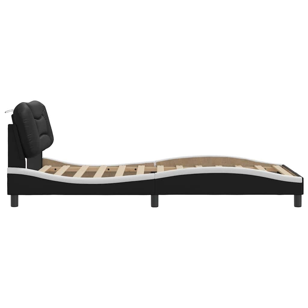 King Single Bed Frame with Padded Faux Leather Headboard
