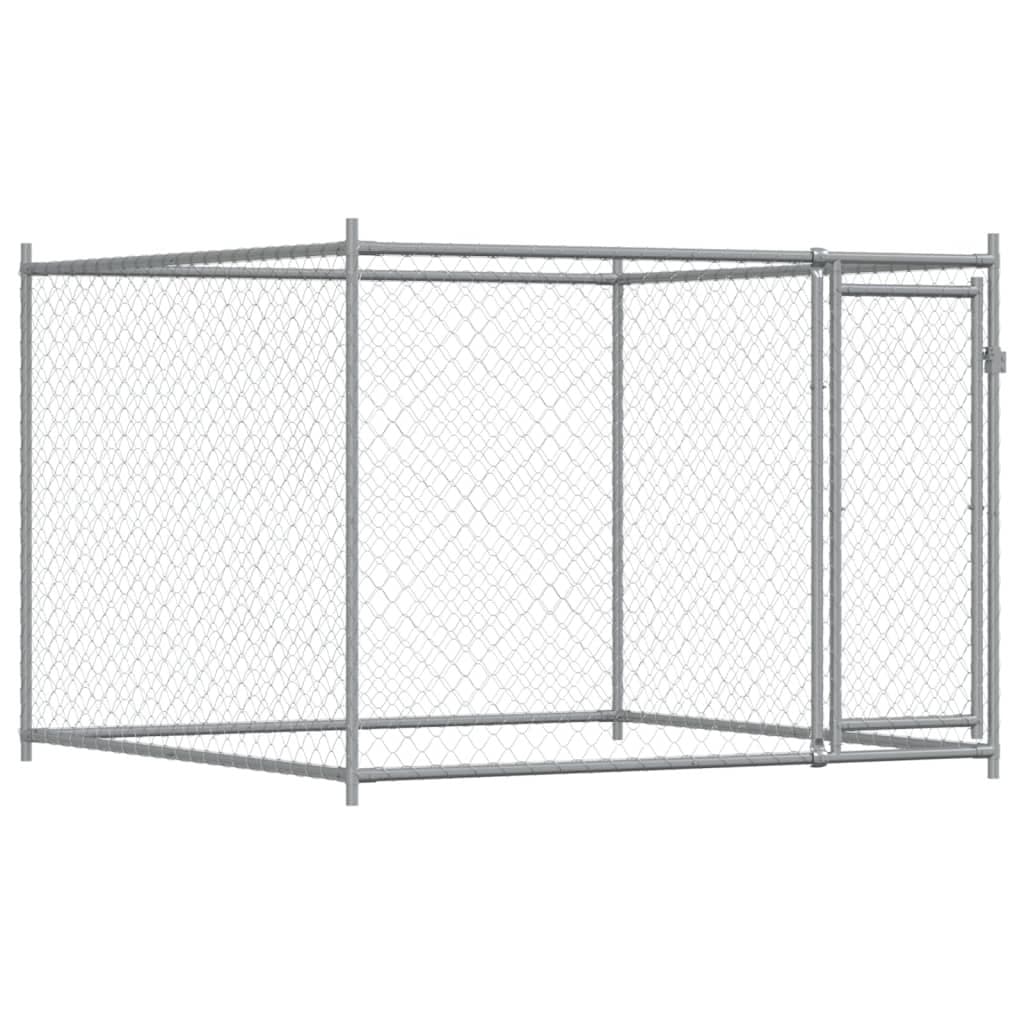 Outdoor Dog Cage Kennel Run in Grey Steel