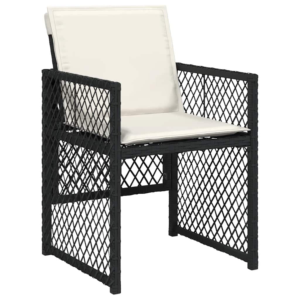 9 Piece Outdoor Dining Set with Black Poly Rattan