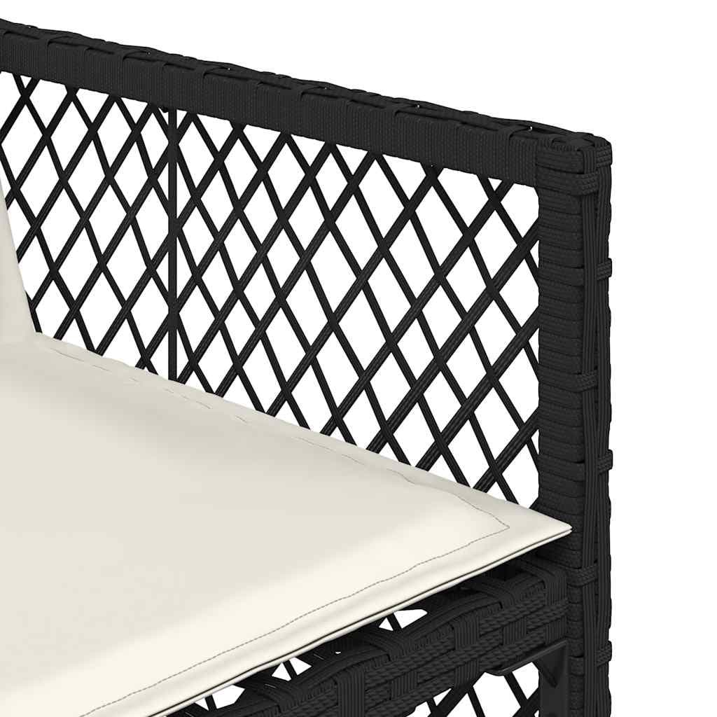 9 Piece Outdoor Dining Set with Black Poly Rattan