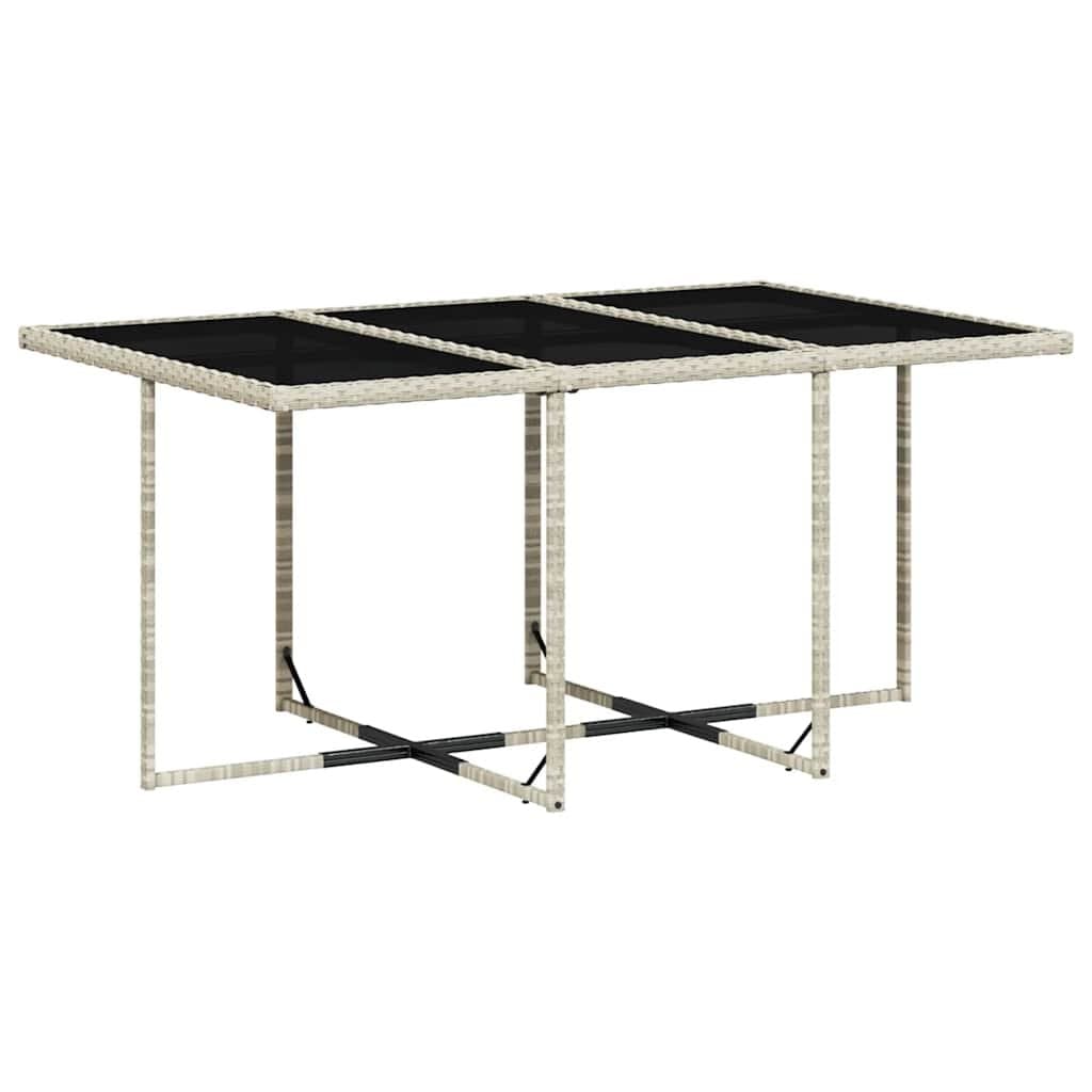 11-Piece Grey Poly Rattan Outdoor Dining Set