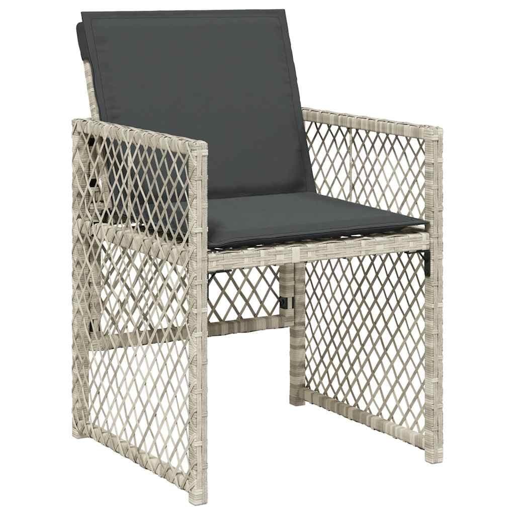 11-Piece Grey Poly Rattan Outdoor Dining Set