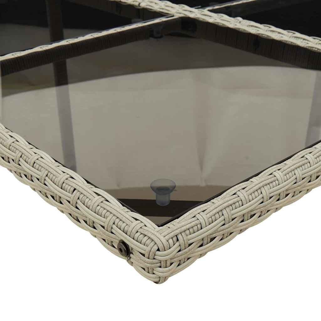 11-Piece Grey Poly Rattan Outdoor Dining Set