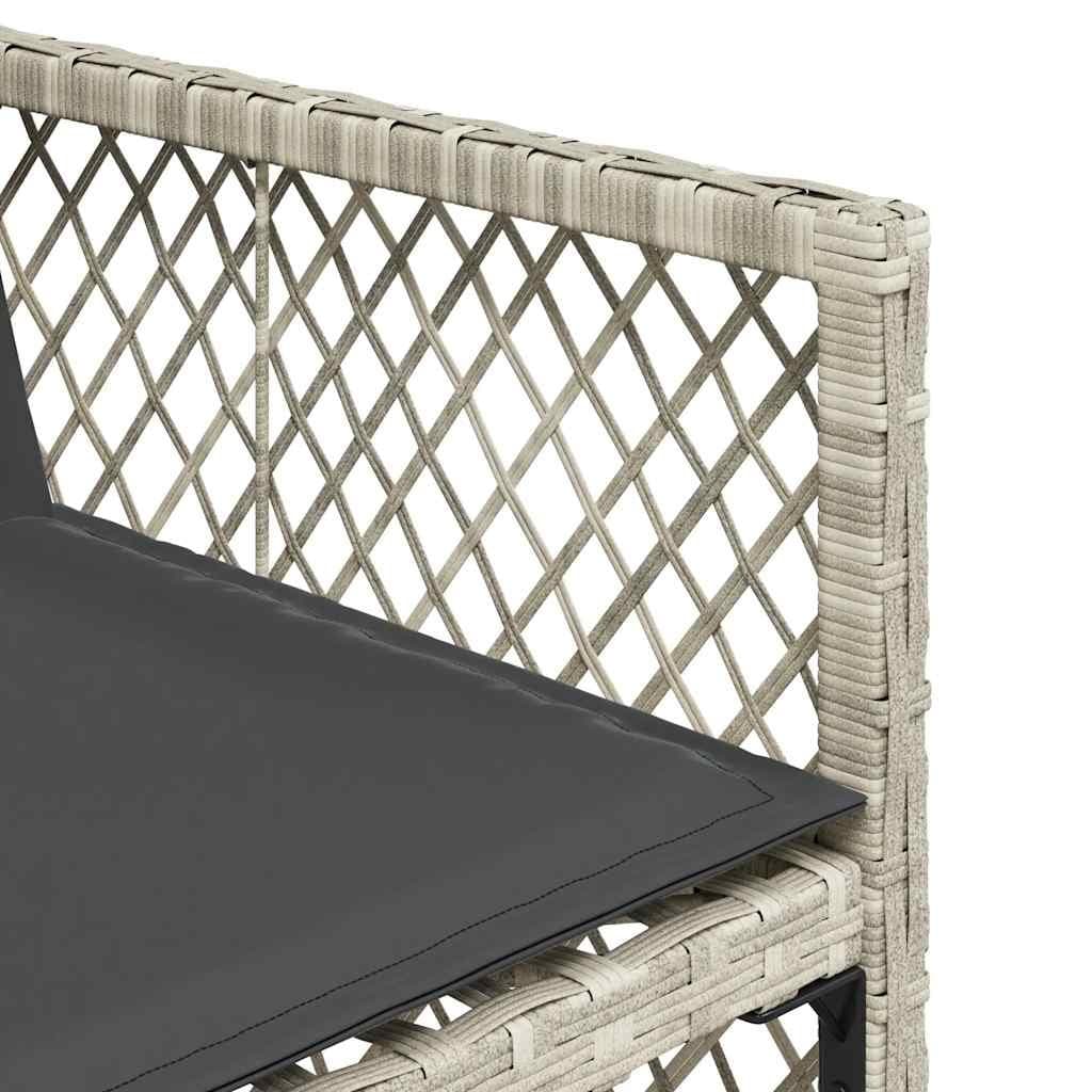 11-Piece Grey Poly Rattan Outdoor Dining Set