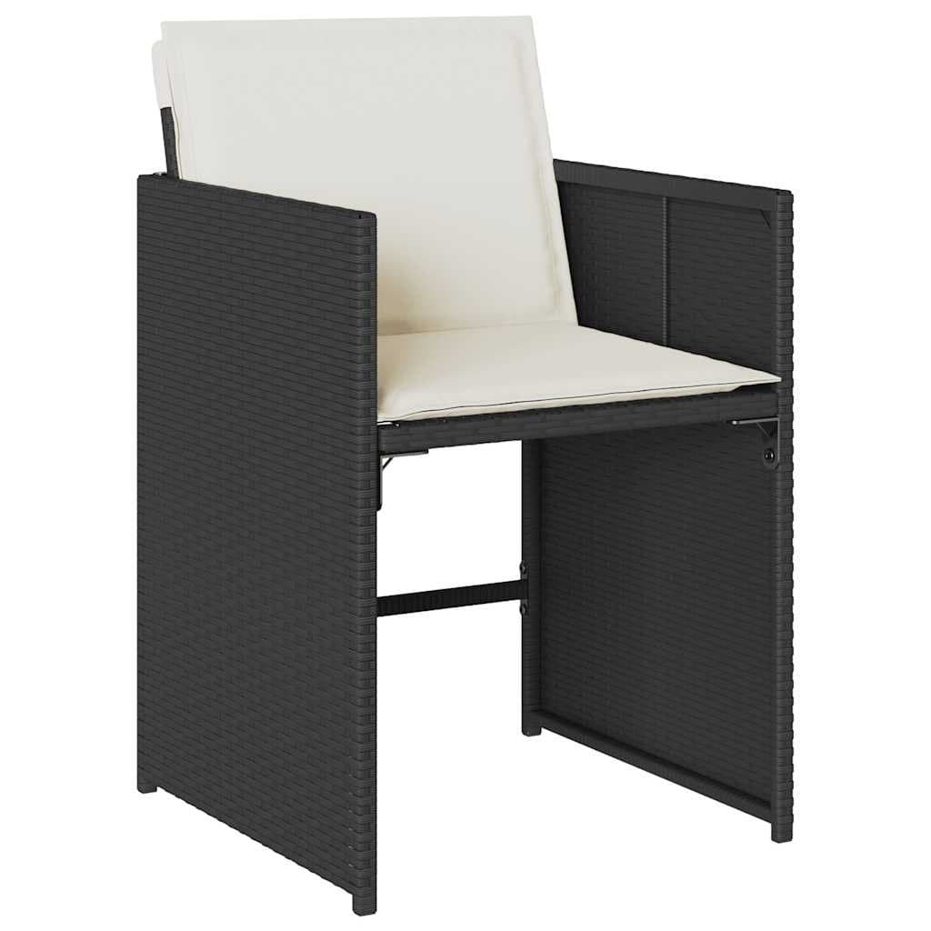 15 Piece Black Poly Rattan Garden Dining Set