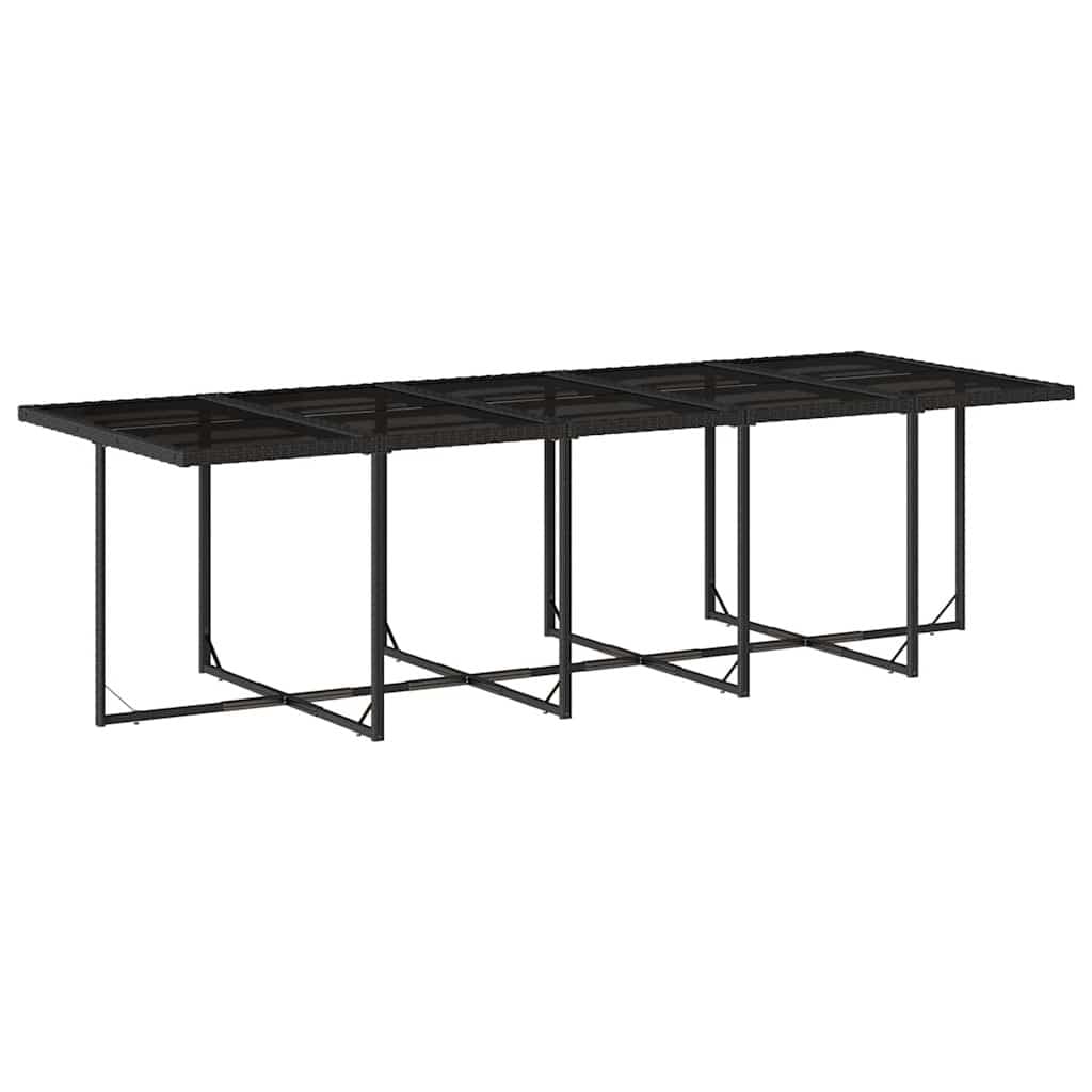 15 Piece Black Poly Rattan Garden Dining Set