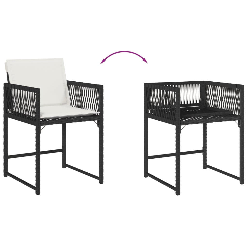 15 Piece Garden Dining Set with Black PE Rattan