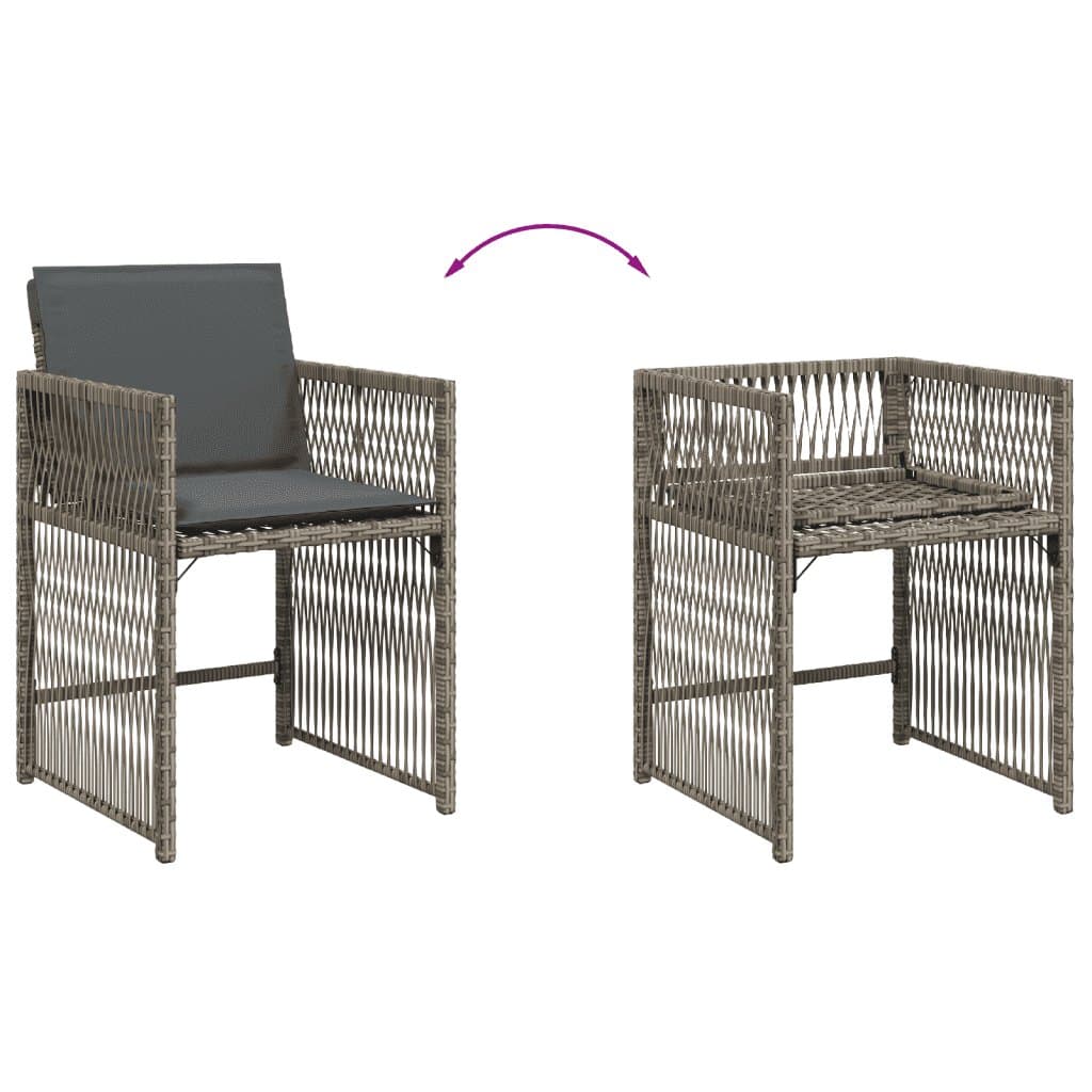 9 Piece Grey Poly Rattan Garden Dining Set