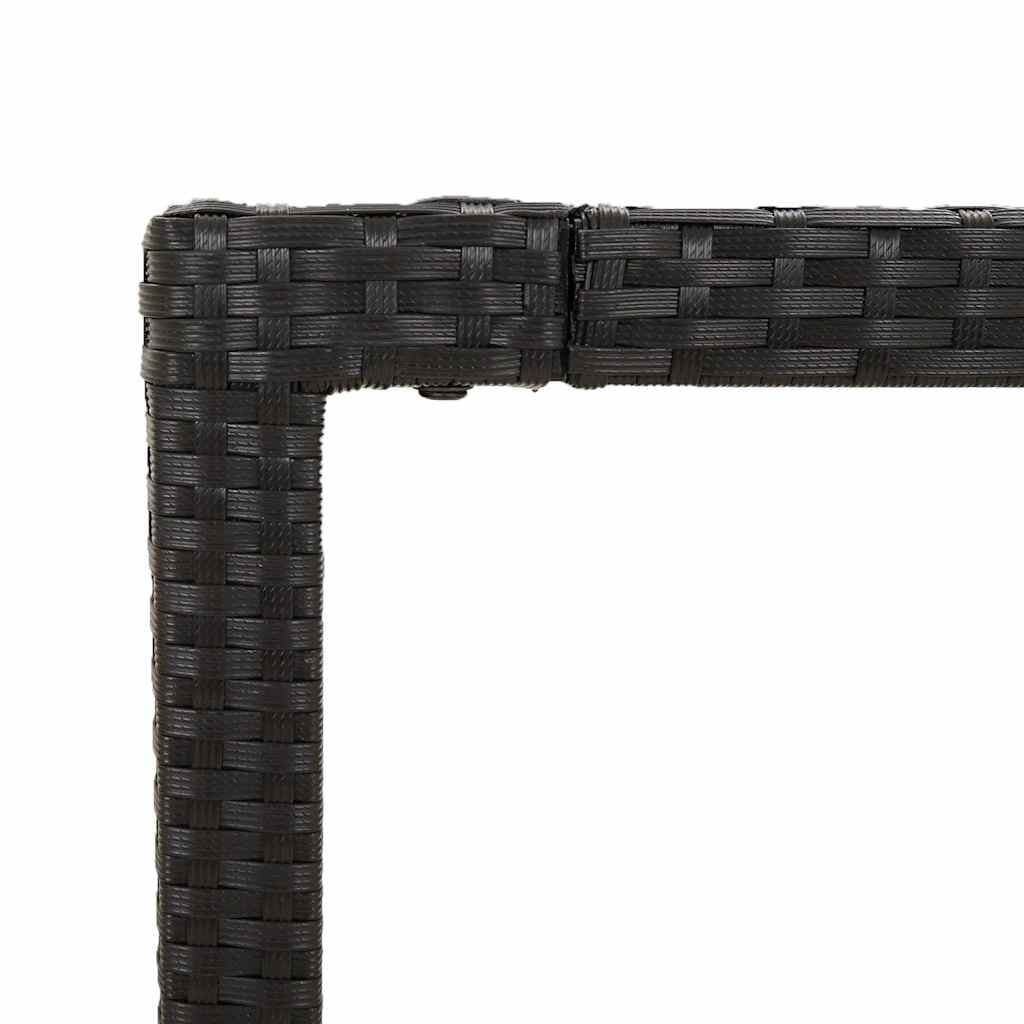 Outdoor Dining Set 7 Piece Garden Furniture Black Poly Rattan with Cushions