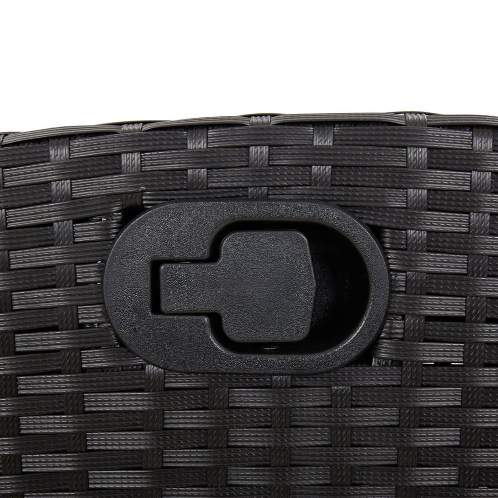 3 Piece Black Poly Rattan Outdoor Dining Set
