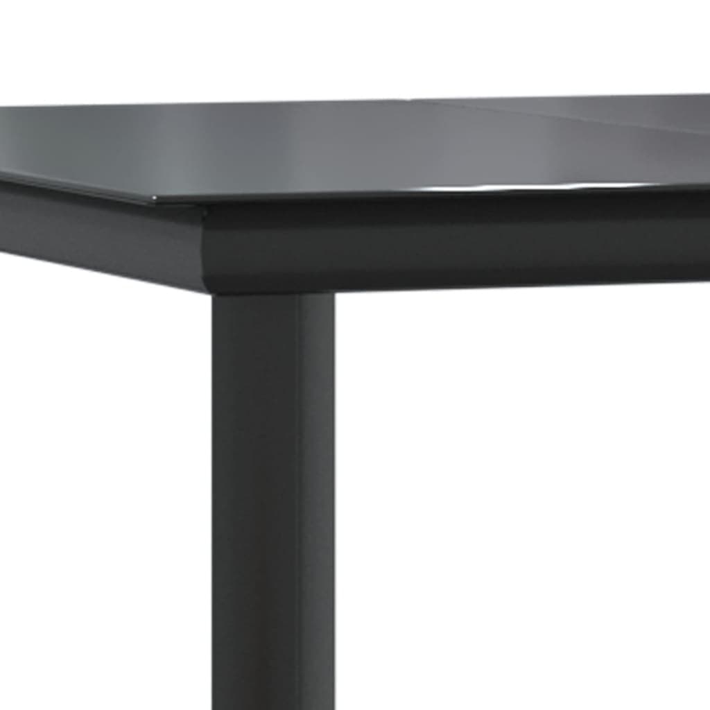 3 Piece Black Poly Rattan Outdoor Dining Set