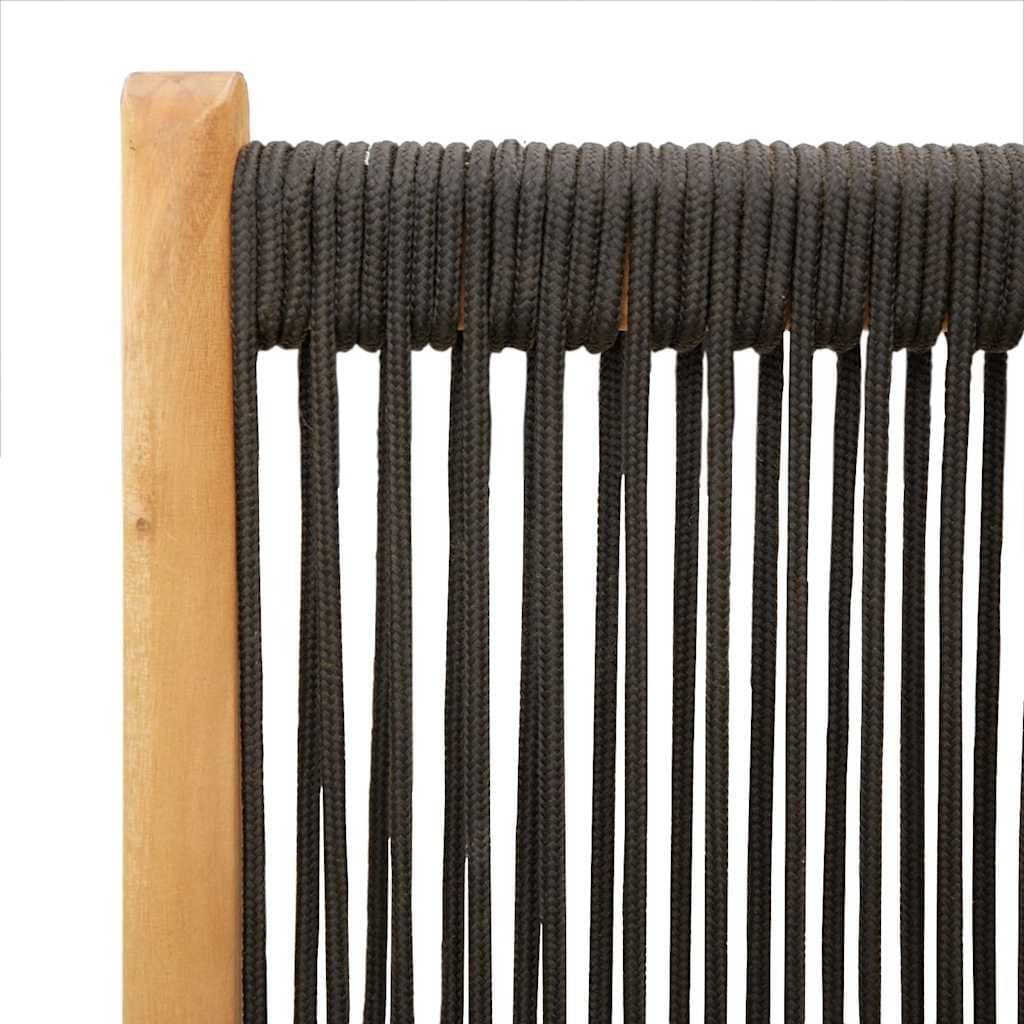 Set of 8 Folding Outdoor Reclining Chairs in Black Wood
