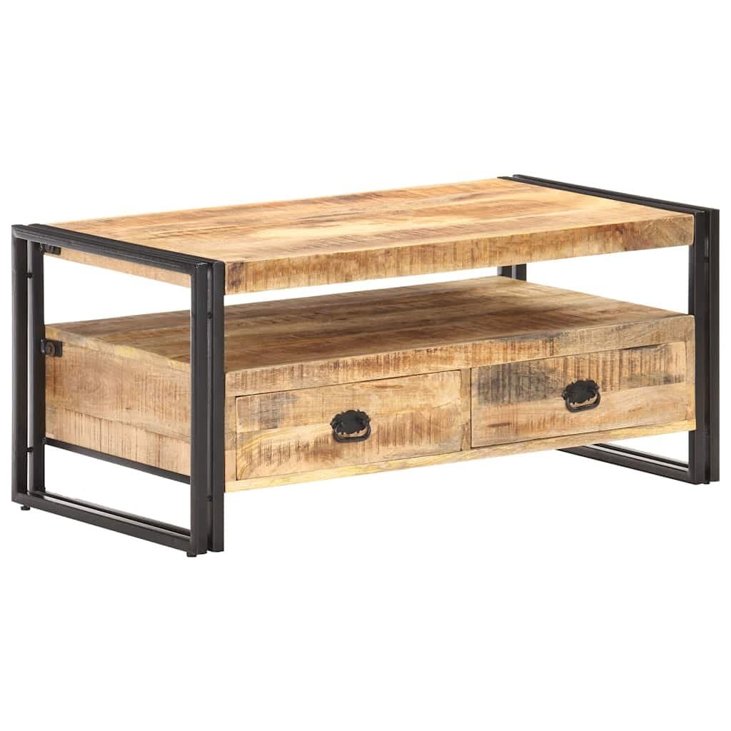 Coffee Table 100x55x45 cm with Drawers Shelf Storage Living Room Accent Table