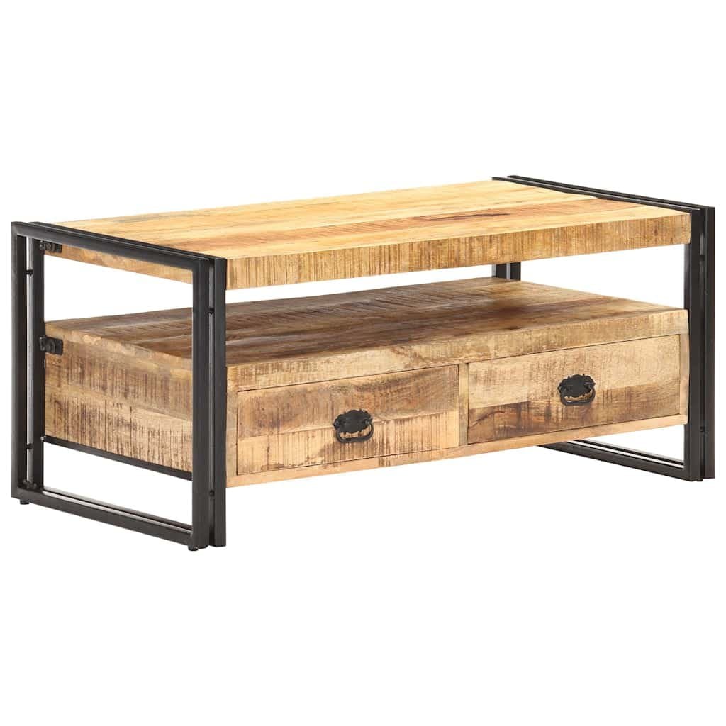 Coffee Table 100x55x45 cm with Drawers Shelf Storage Living Room Accent Table
