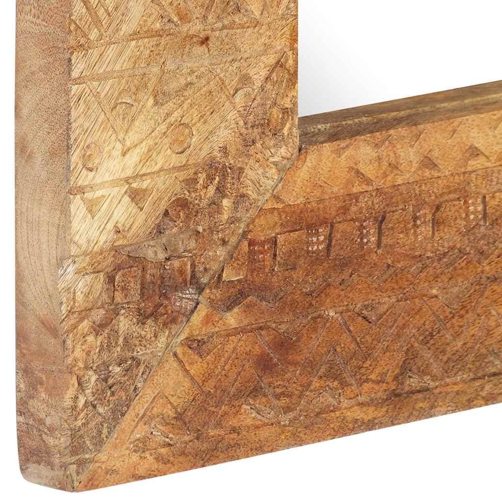 Hand-Carved Wooden Mirror 110x50cm Brown
