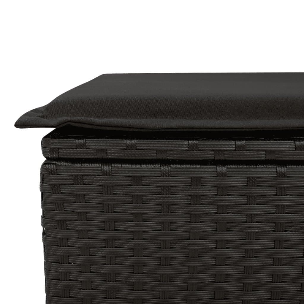 5 Piece Garden Sofa Set with Cushions in Black