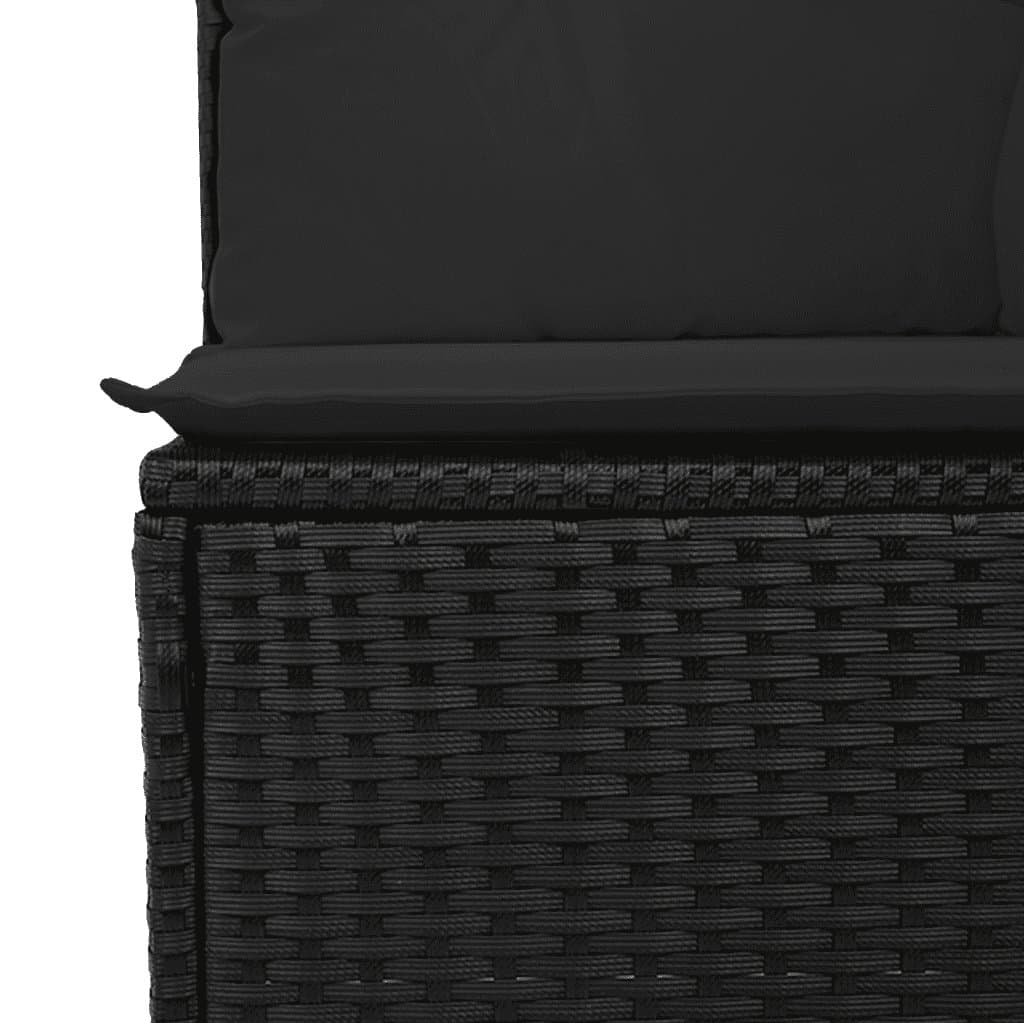 Outdoor Garden Sofa Set 9 Piece Patio Furniture with Cushions Black