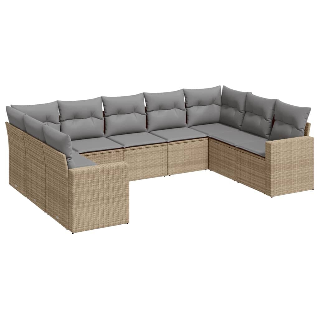9 Piece Modular Garden Sofa Set in Beige
