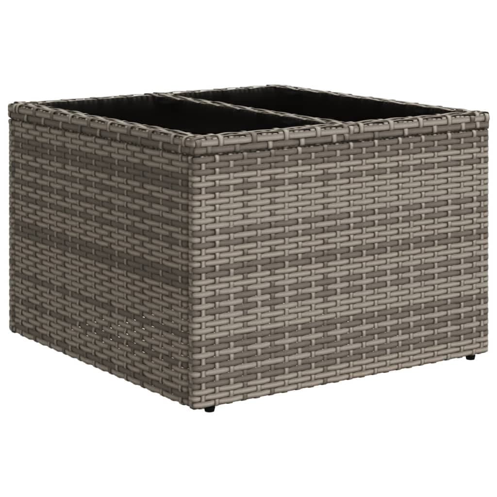 7 Piece Outdoor Rattan Sofa Set with Grey Cushions