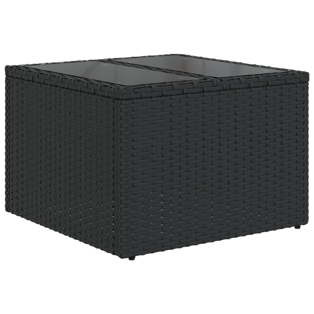 6 Piece Black Rattan Garden Sofa Set