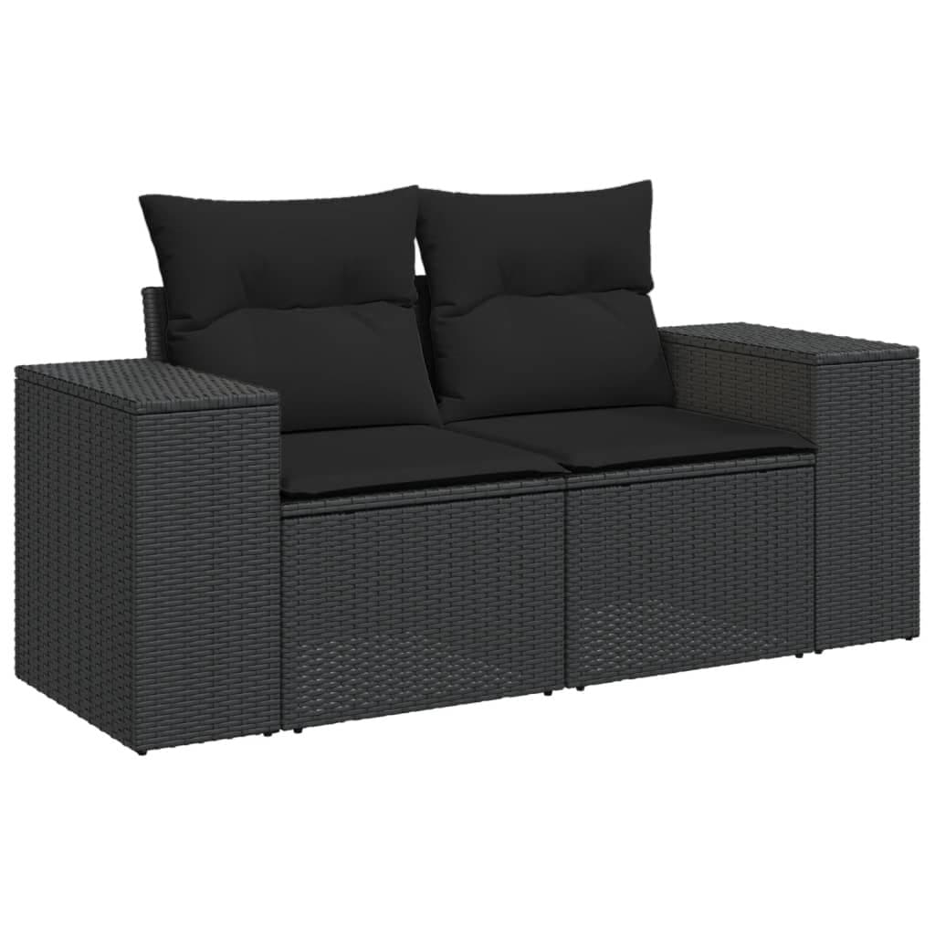 4 Piece Black Outdoor Sectional Sofa Set