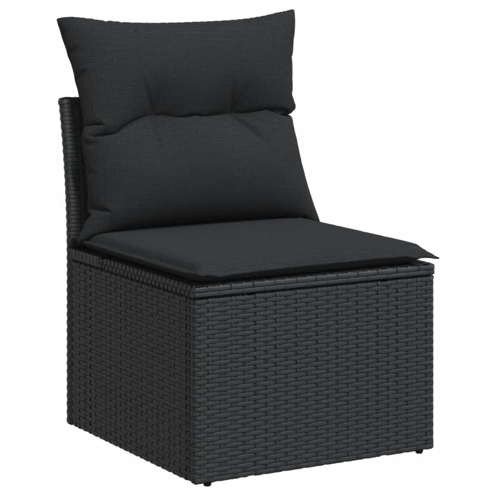 4 Piece Black Outdoor Sectional Sofa Set