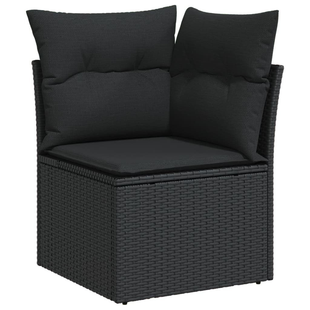 4 Piece Black Outdoor Sectional Sofa Set