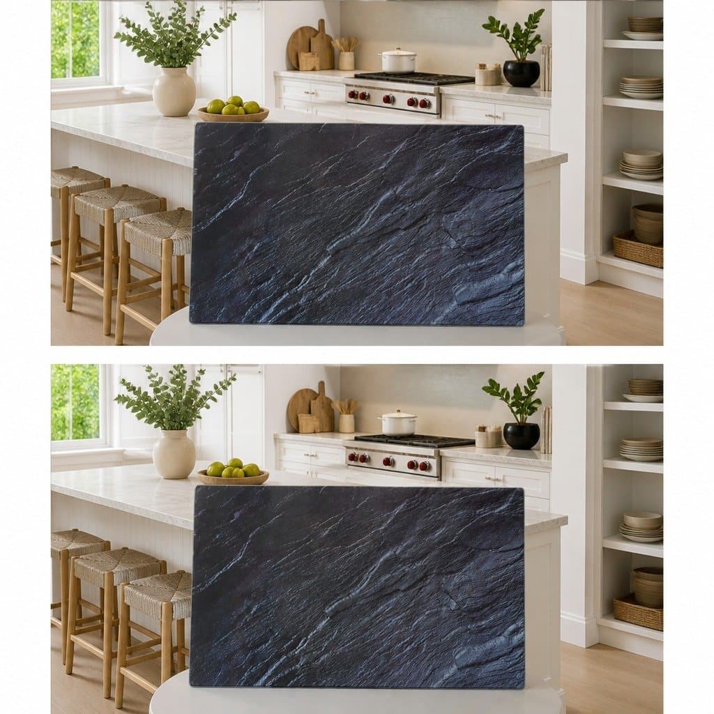 Tempered Glass Chopping Boards Set of 2 in Black